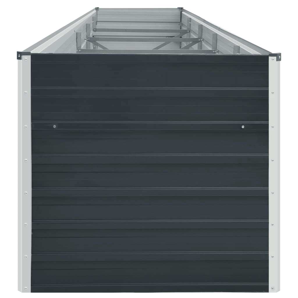 forhøjet plantekasse 400x80x45 cm galvaniseret stål antracitgrå