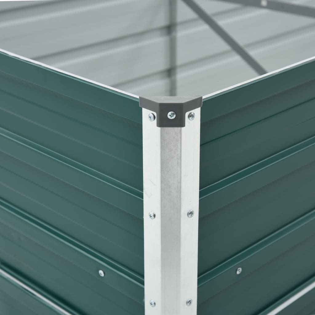 forhøjet plantekasse 480x80x77 cm galvaniseret stål grøn