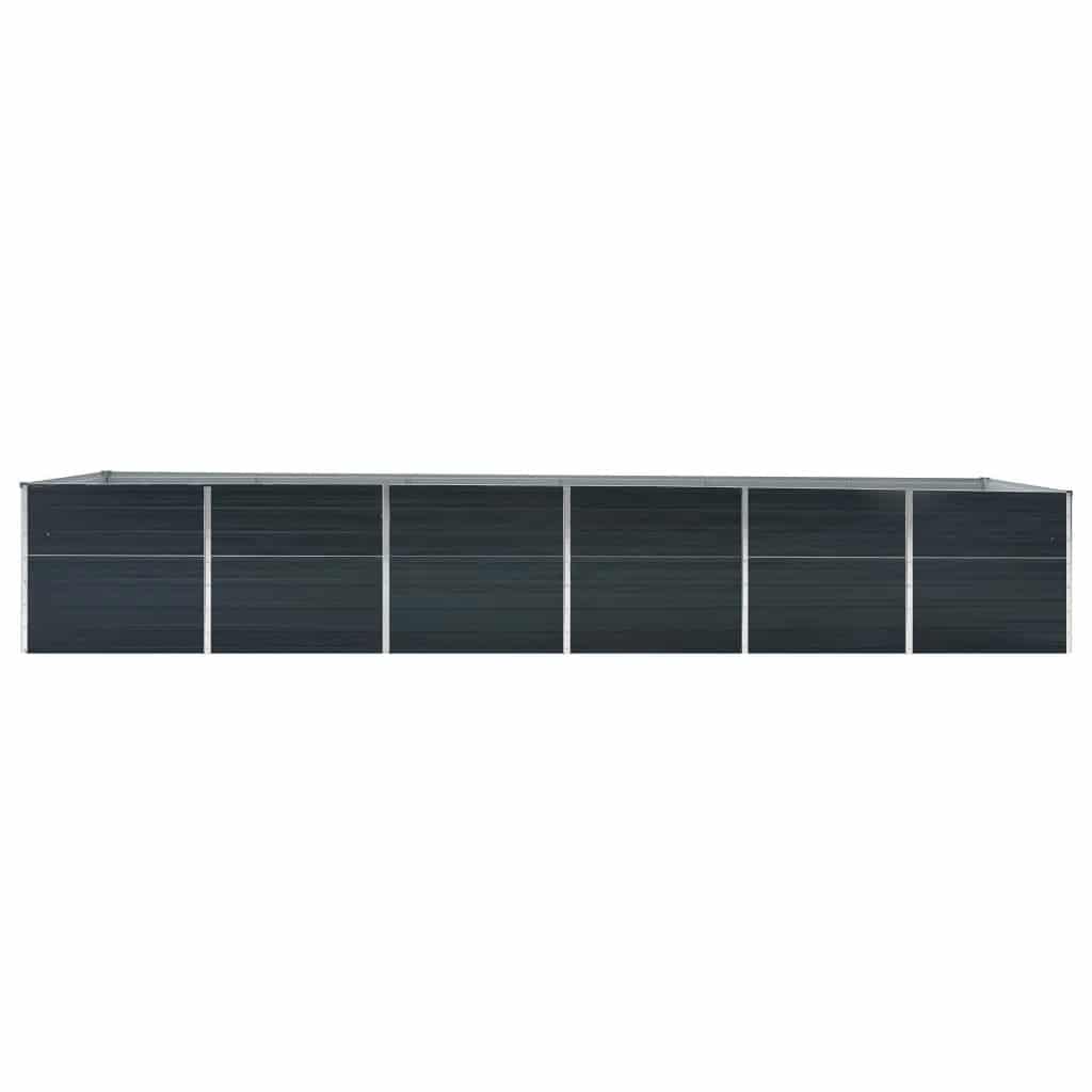 forhøjet plantekasse 480x80x77 cm galvaniseret stål antracitgrå