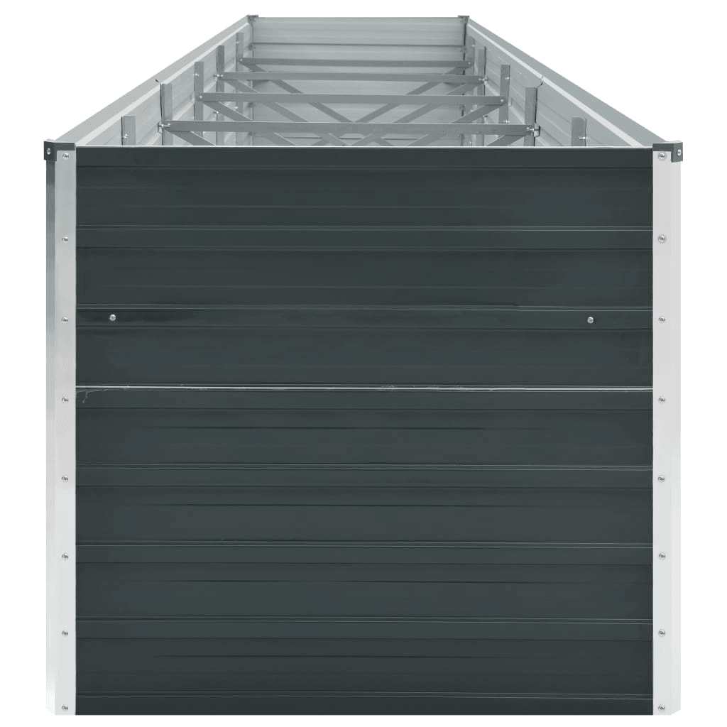 forhøjet plantekasse 480x80x77 cm galvaniseret stål antracitgrå