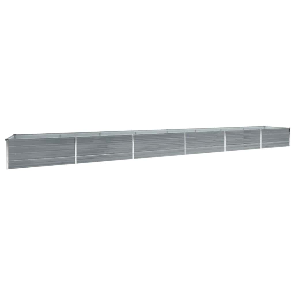 hævet plantekasse 600x80x45 cm galvaniseret stål grå