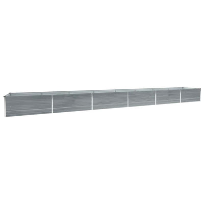 hævet plantekasse 600x80x45 cm galvaniseret stål grå