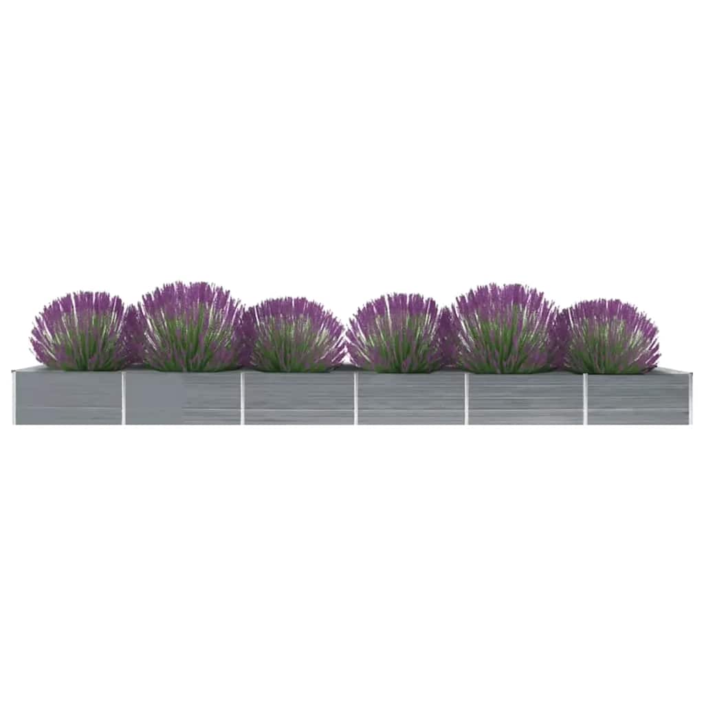 hævet plantekasse 600x80x45 cm galvaniseret stål grå