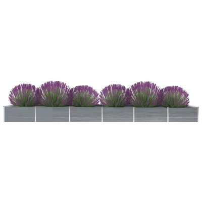 hævet plantekasse 600x80x45 cm galvaniseret stål grå