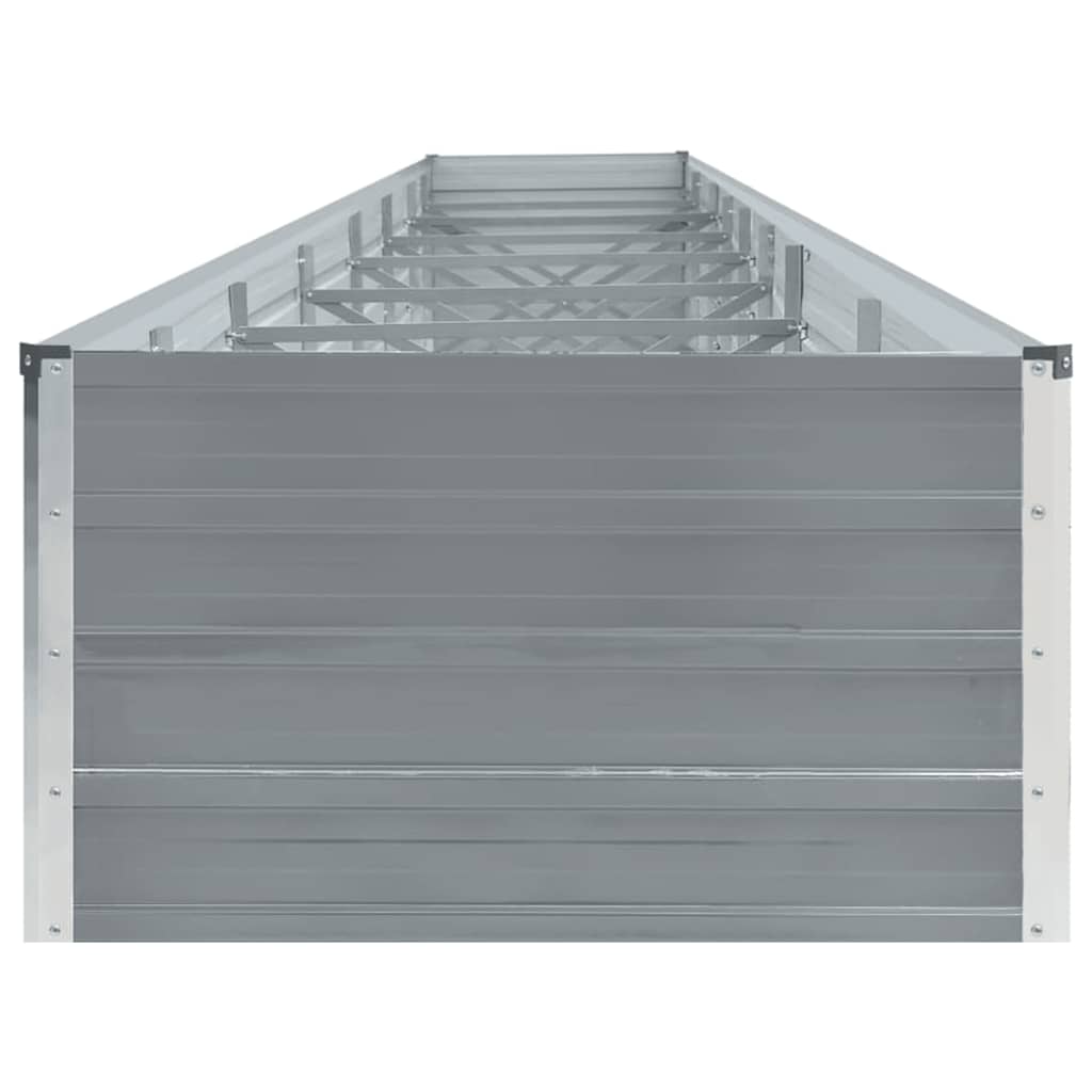 hævet plantekasse 600x80x45 cm galvaniseret stål grå