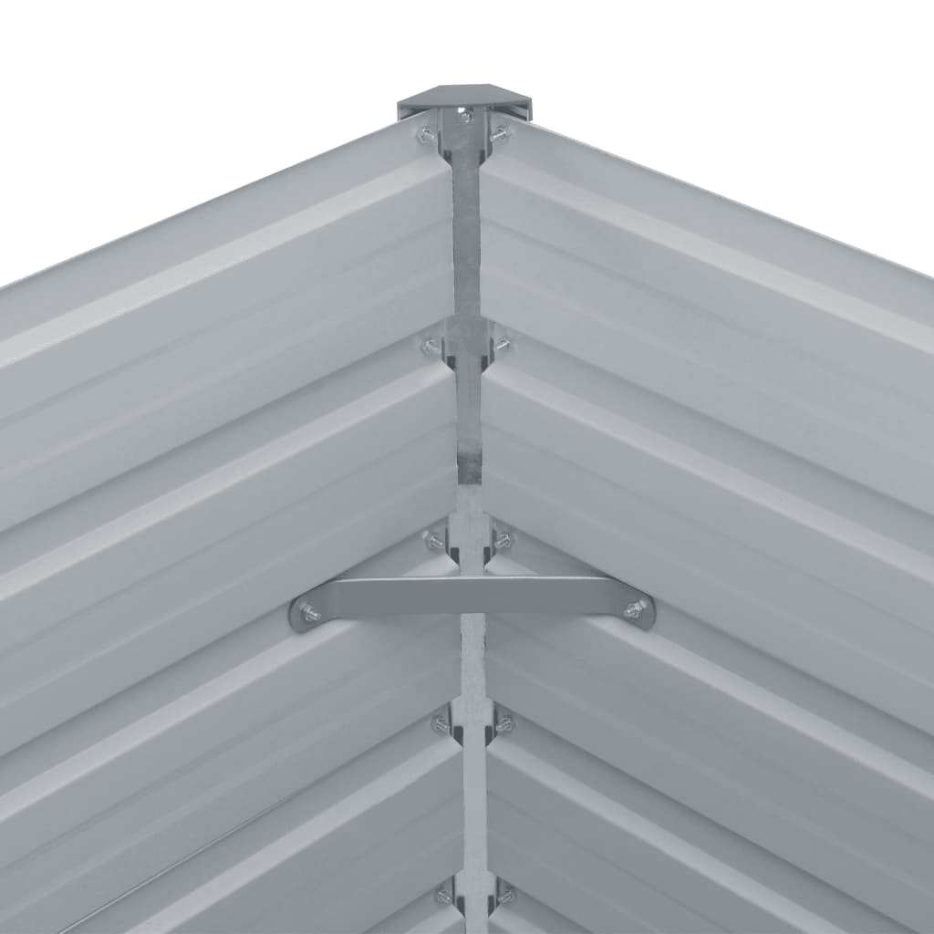 hævet plantekasse 600x80x45 cm galvaniseret stål grå