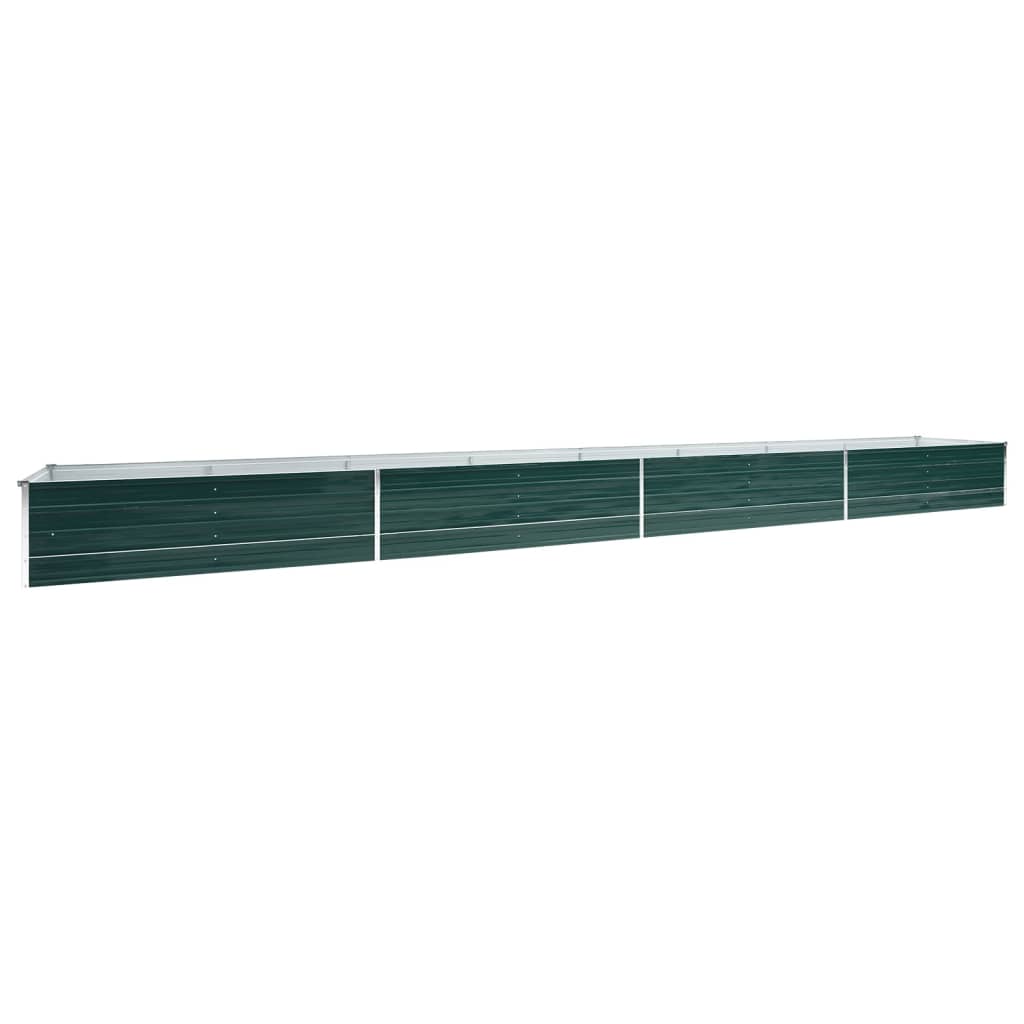 hævet plantekasse 600x80x45 cm galvaniseret stål grøn