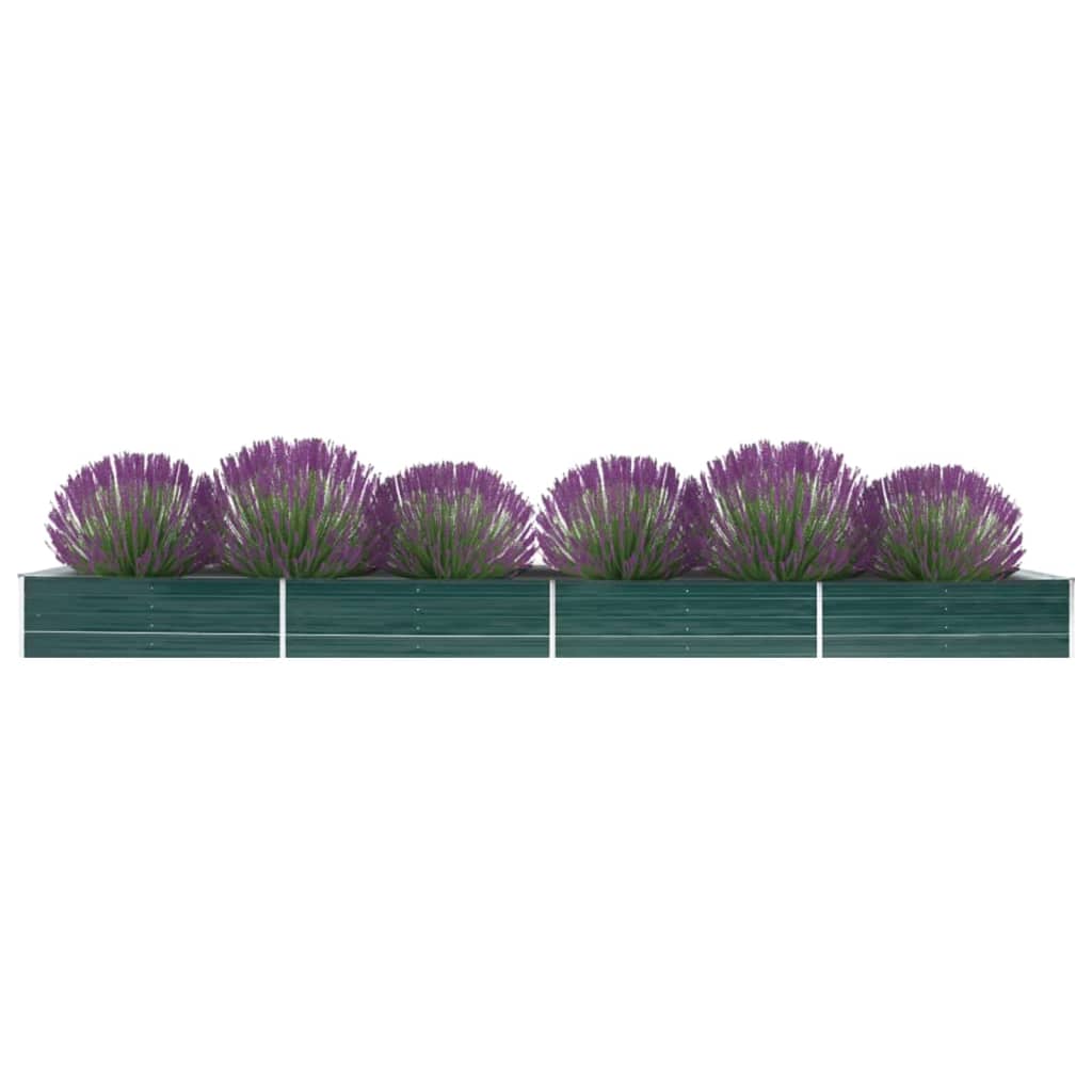 hævet plantekasse 600x80x45 cm galvaniseret stål grøn