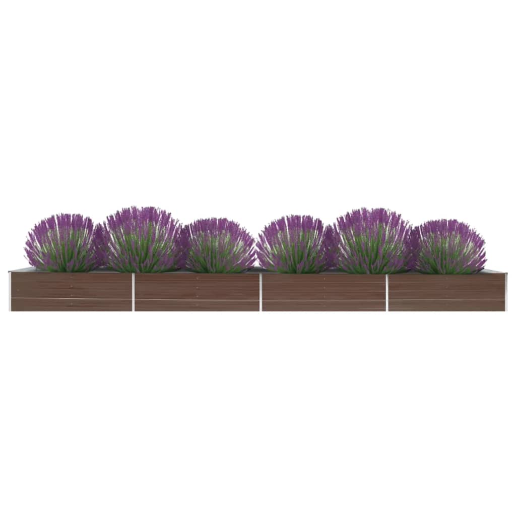 plantekasse 600x80x45 cm galvaniseret stål brun