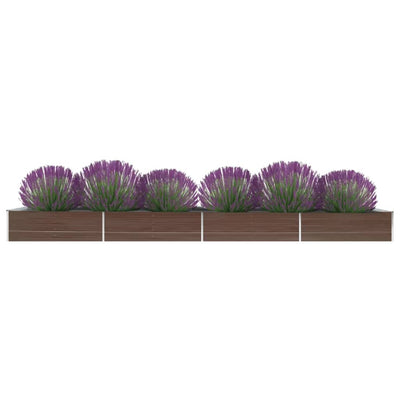 plantekasse 600x80x45 cm galvaniseret stål brun