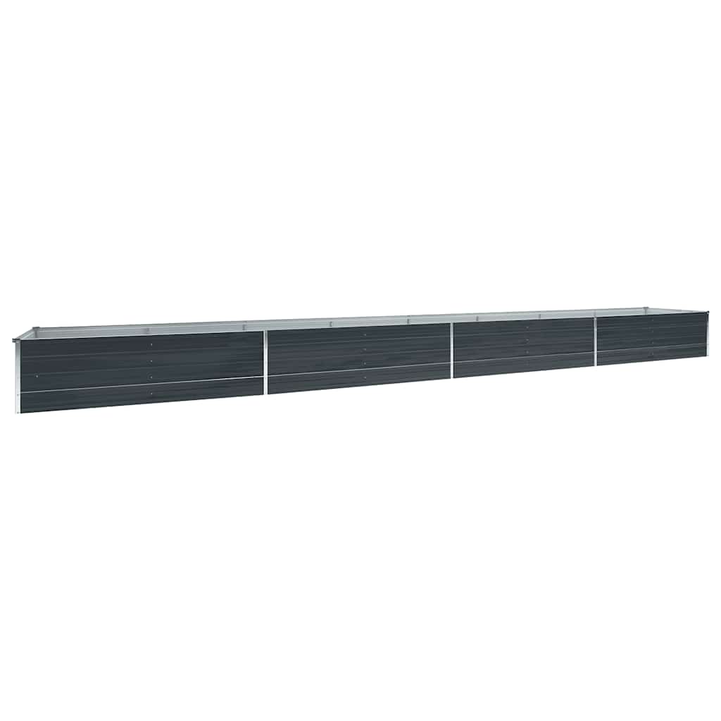 hævet plantekasse 600x80x45 cm galvaniseret stål antracitgrå
