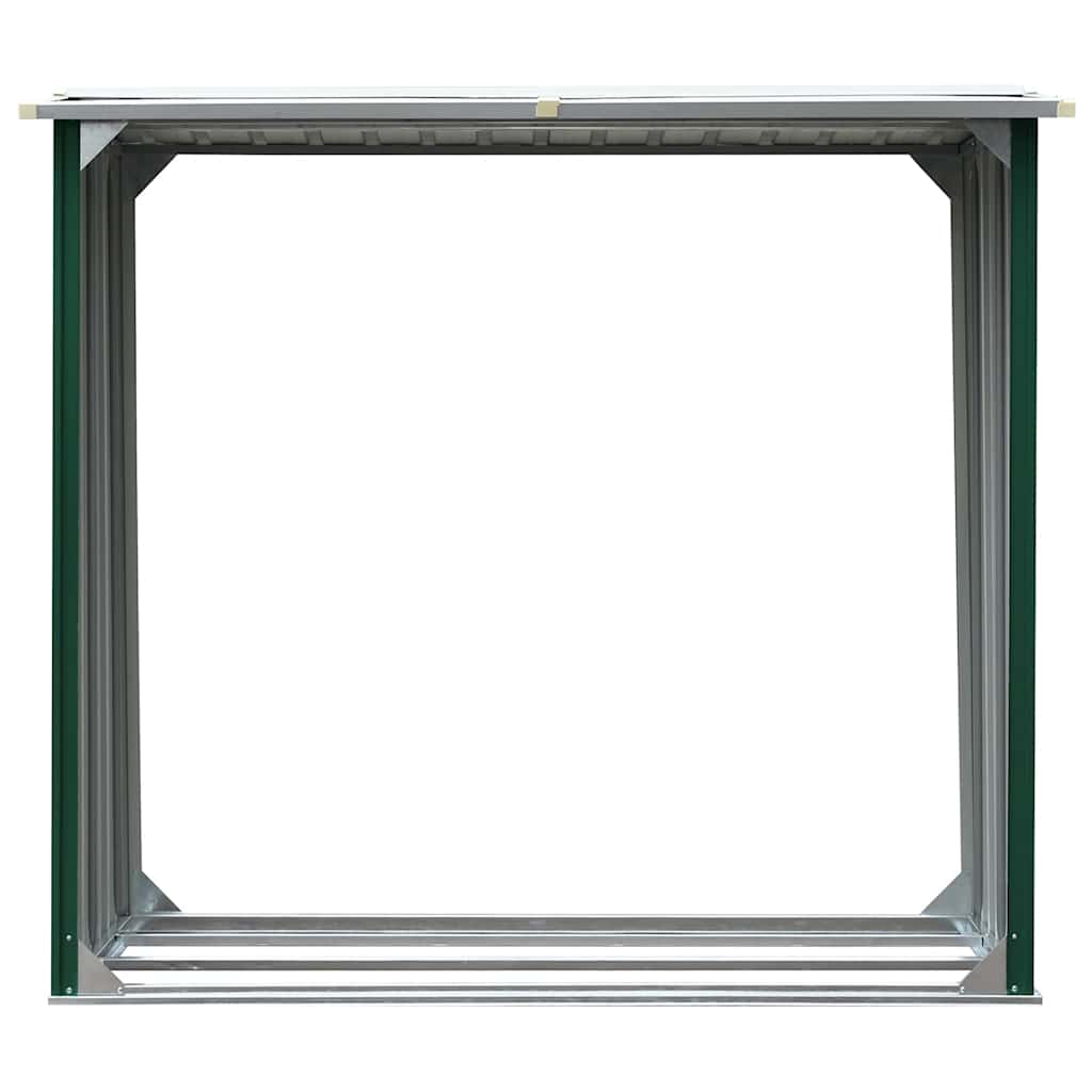 brændeskur 172 x 91 x 154 cm galvaniseret stål grøn