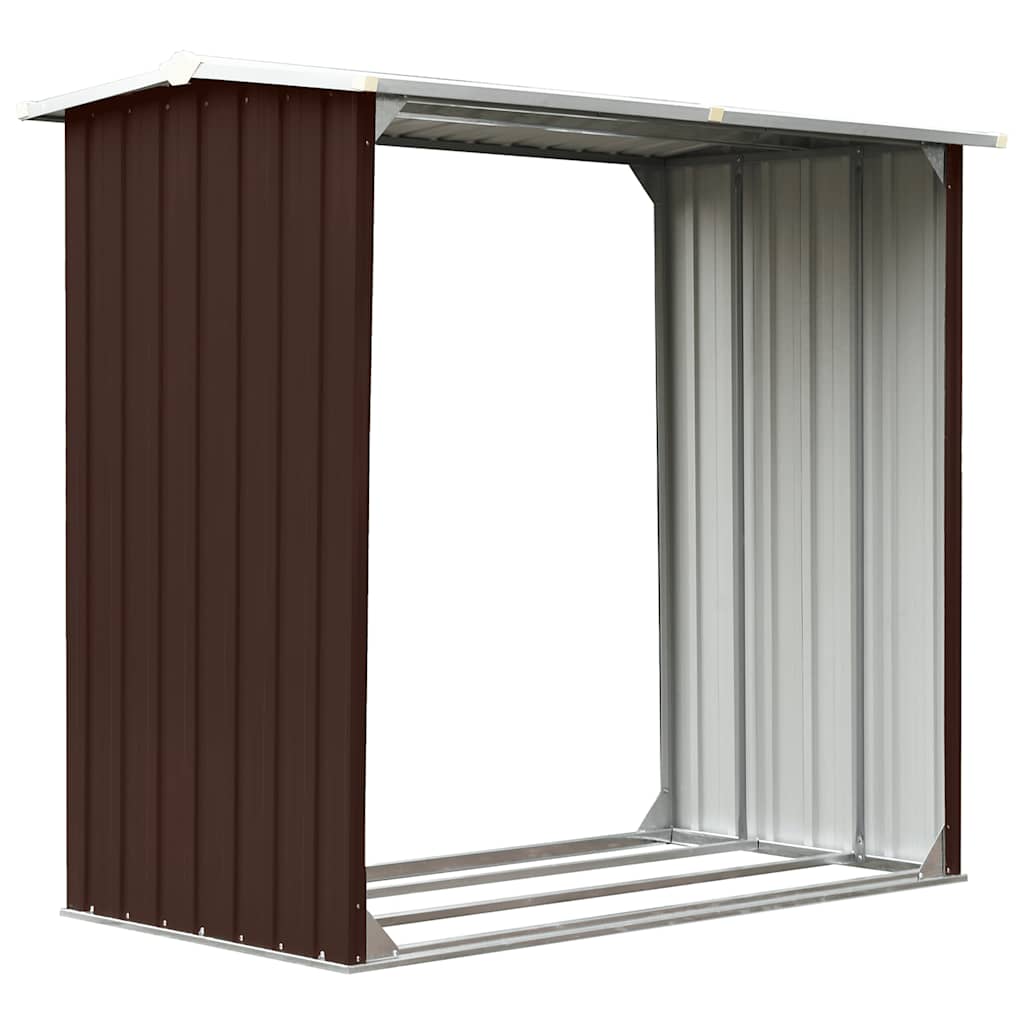 brændeskur 172 x 91 x 154 cm galvaniseret stål brun