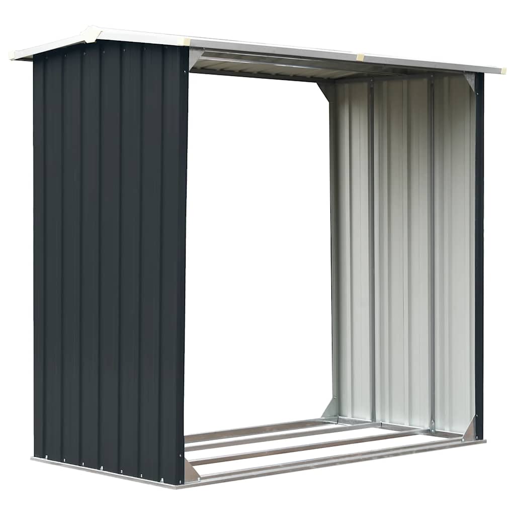 brændeskur 172 x 91 x 154 cm galvaniseret stål antracitgrå