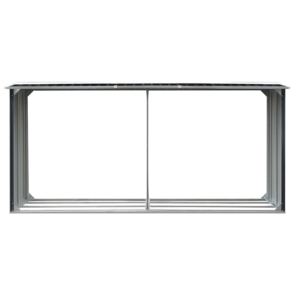 brændeskur 330 x 92 x 153 cm galvaniseret stål antracitgrå