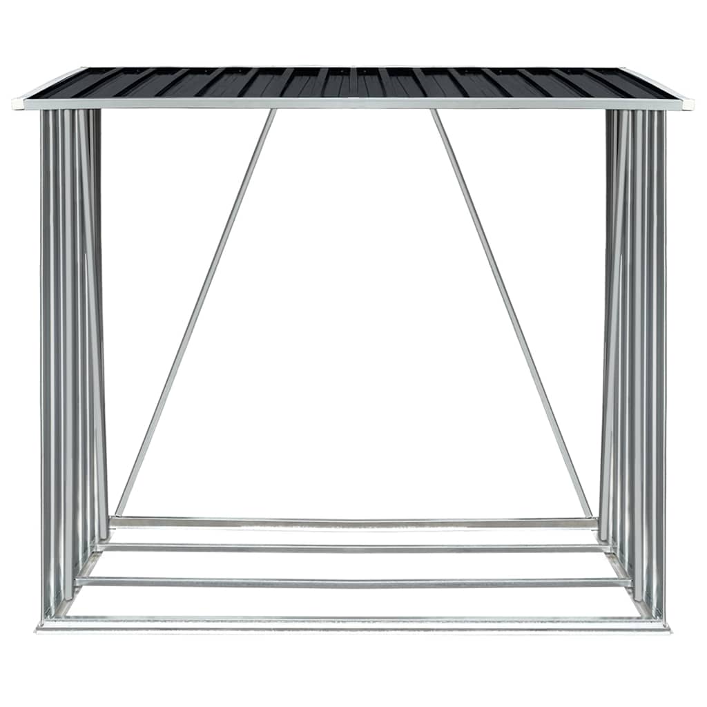 brændeskur til haven 163x83x154 cm galvaniseret stål antracitgrå