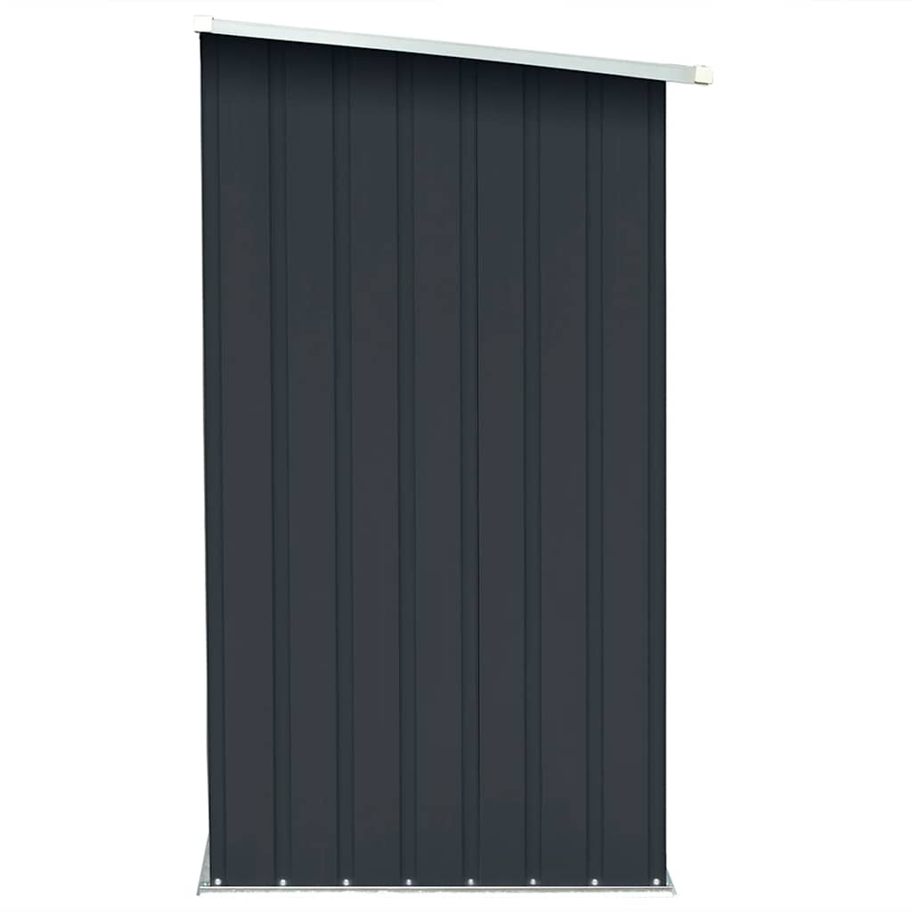 brændeskur til haven 163x83x154 cm galvaniseret stål antracitgrå