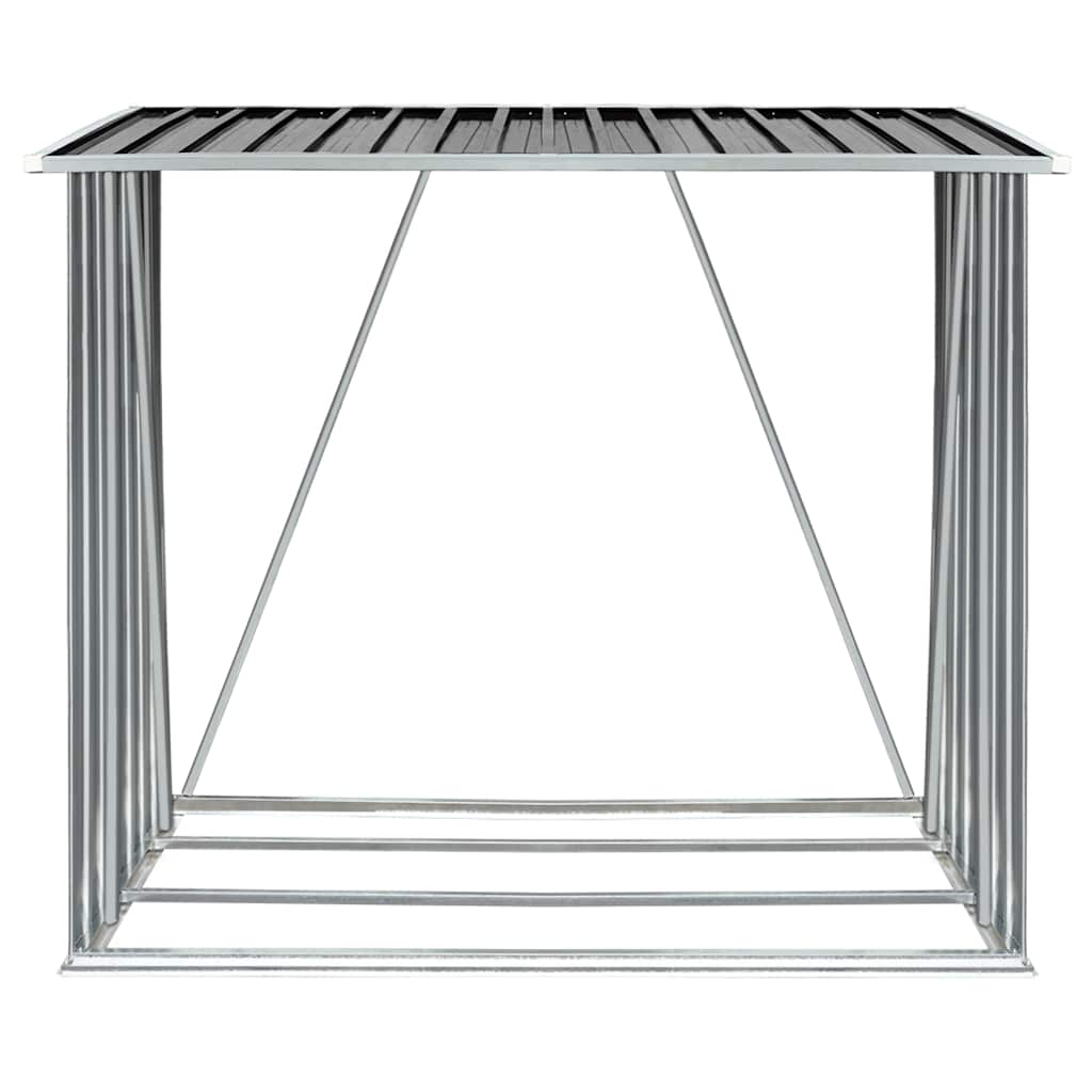 brændeskur til haven 163x83x154 cm galvaniseret stål antracitgrå
