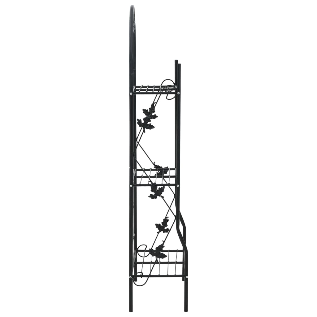 plantestativ med 3 hylder 52x28x128 cm jern sort
