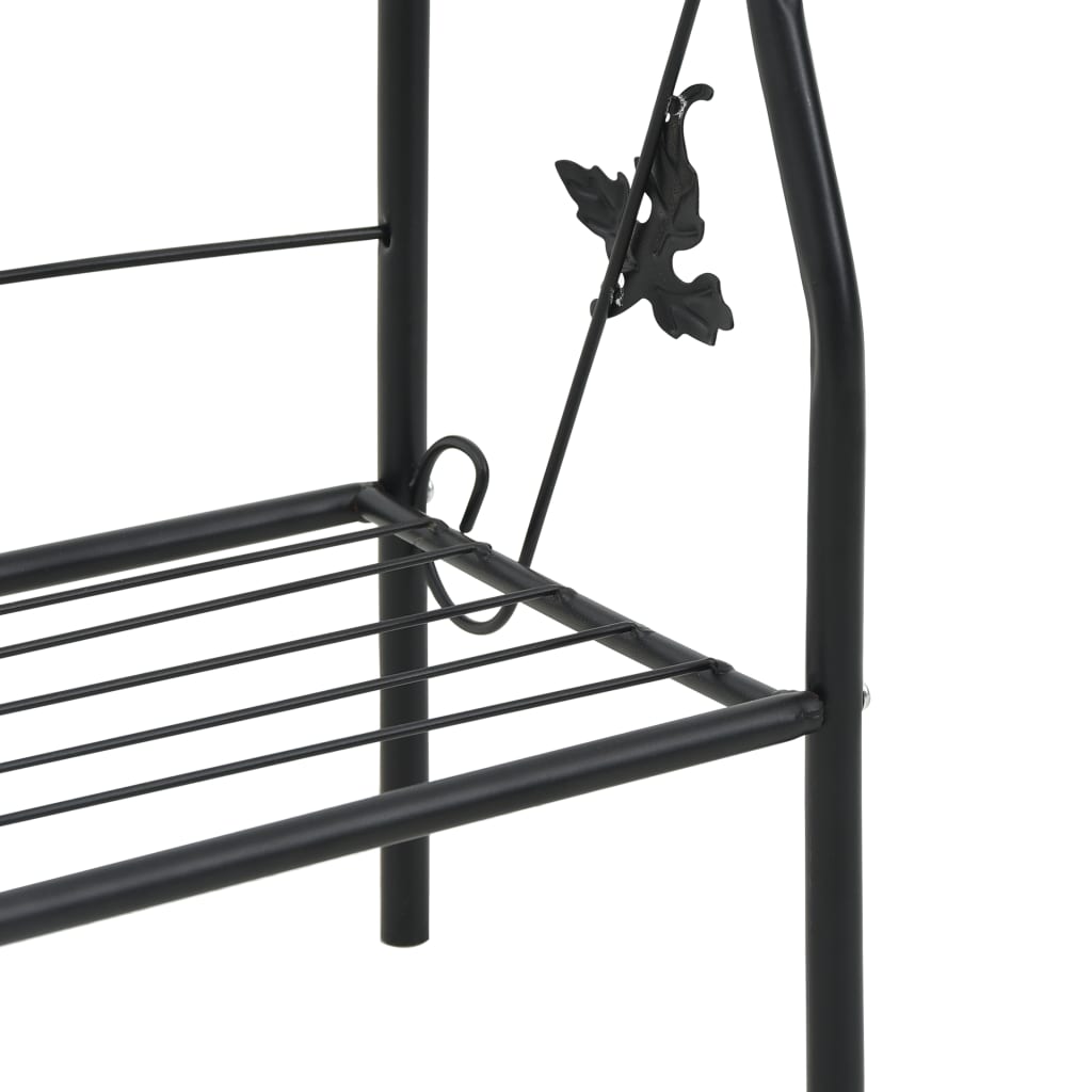 plantestativ med 3 hylder 52x28x128 cm jern sort