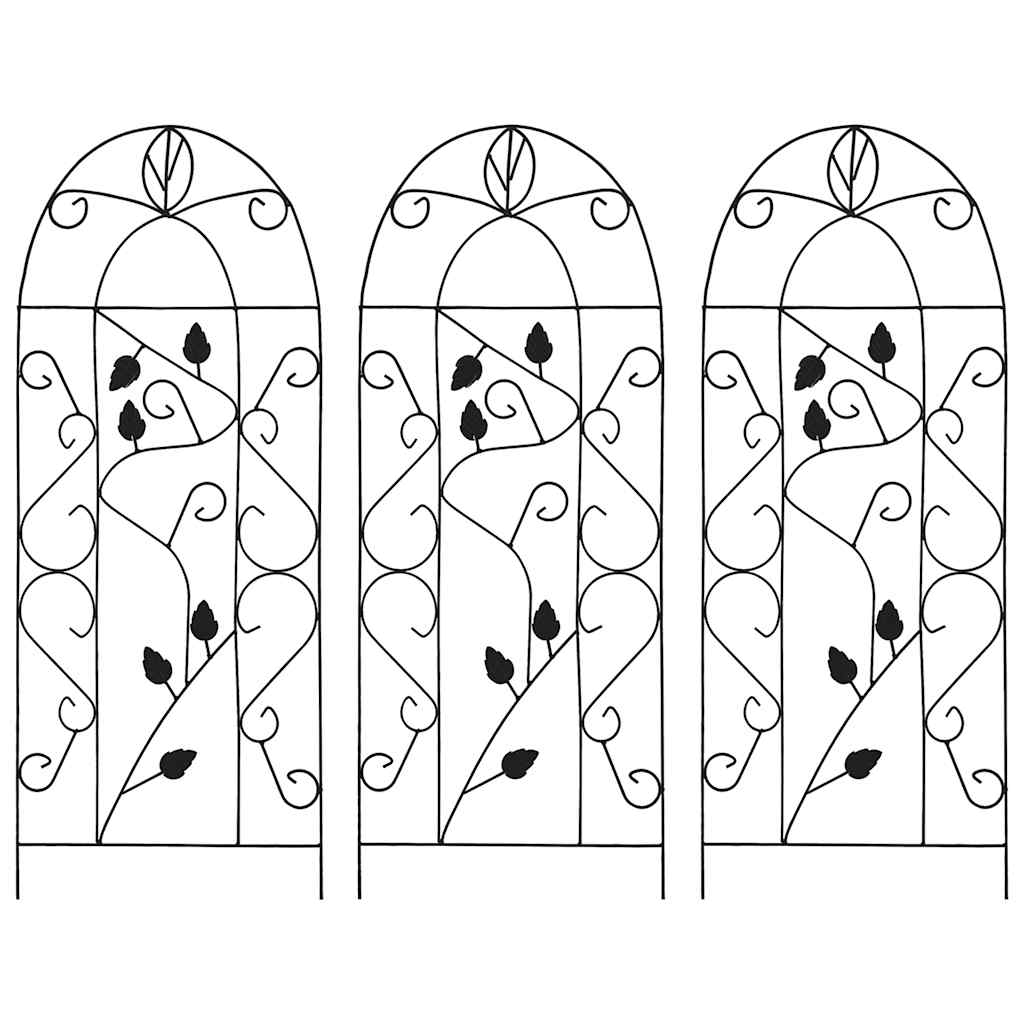 plantestativer 3 stk. 40x100 cm jern sort