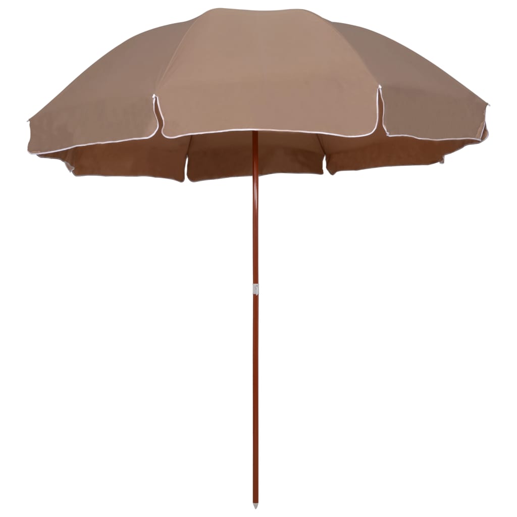 parasol med stålstang 300 cm gråbrun