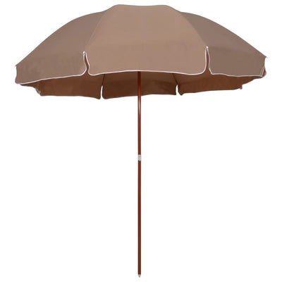 parasol med stålstang 300 cm gråbrun