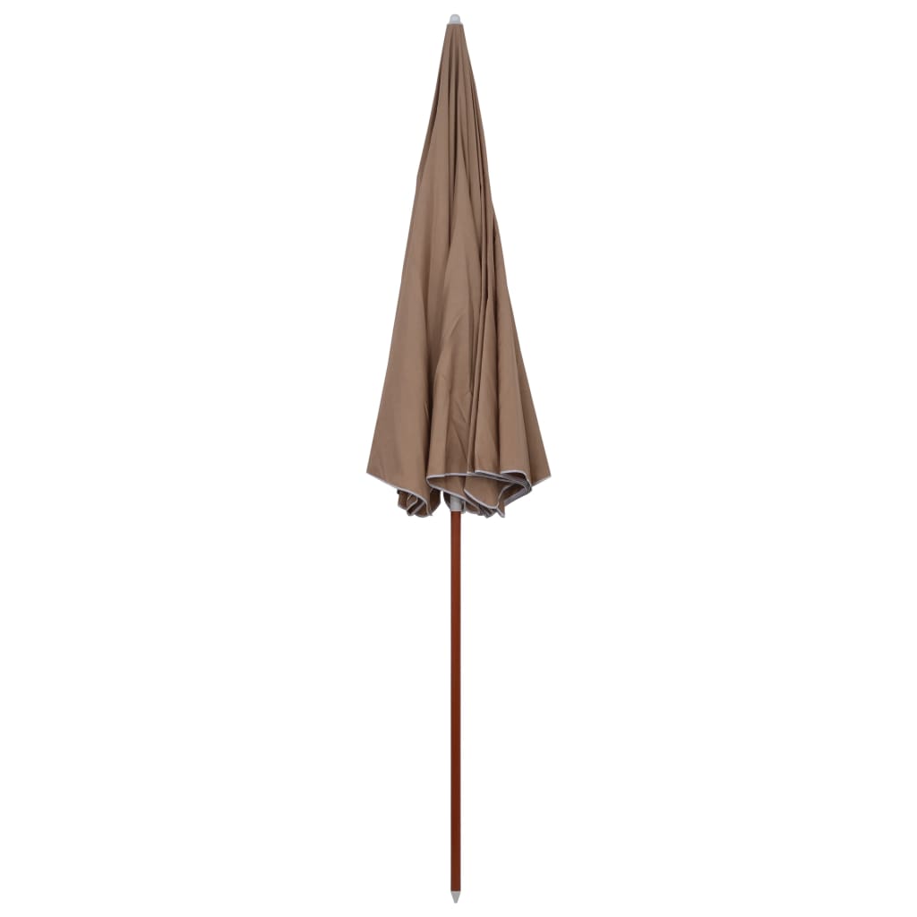 parasol med stålstang 300 cm gråbrun