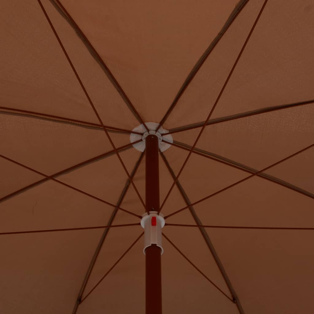parasol med stålstang 300 cm gråbrun