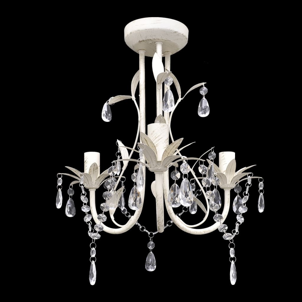 krystallysekroner 2 stk. elegant hvid