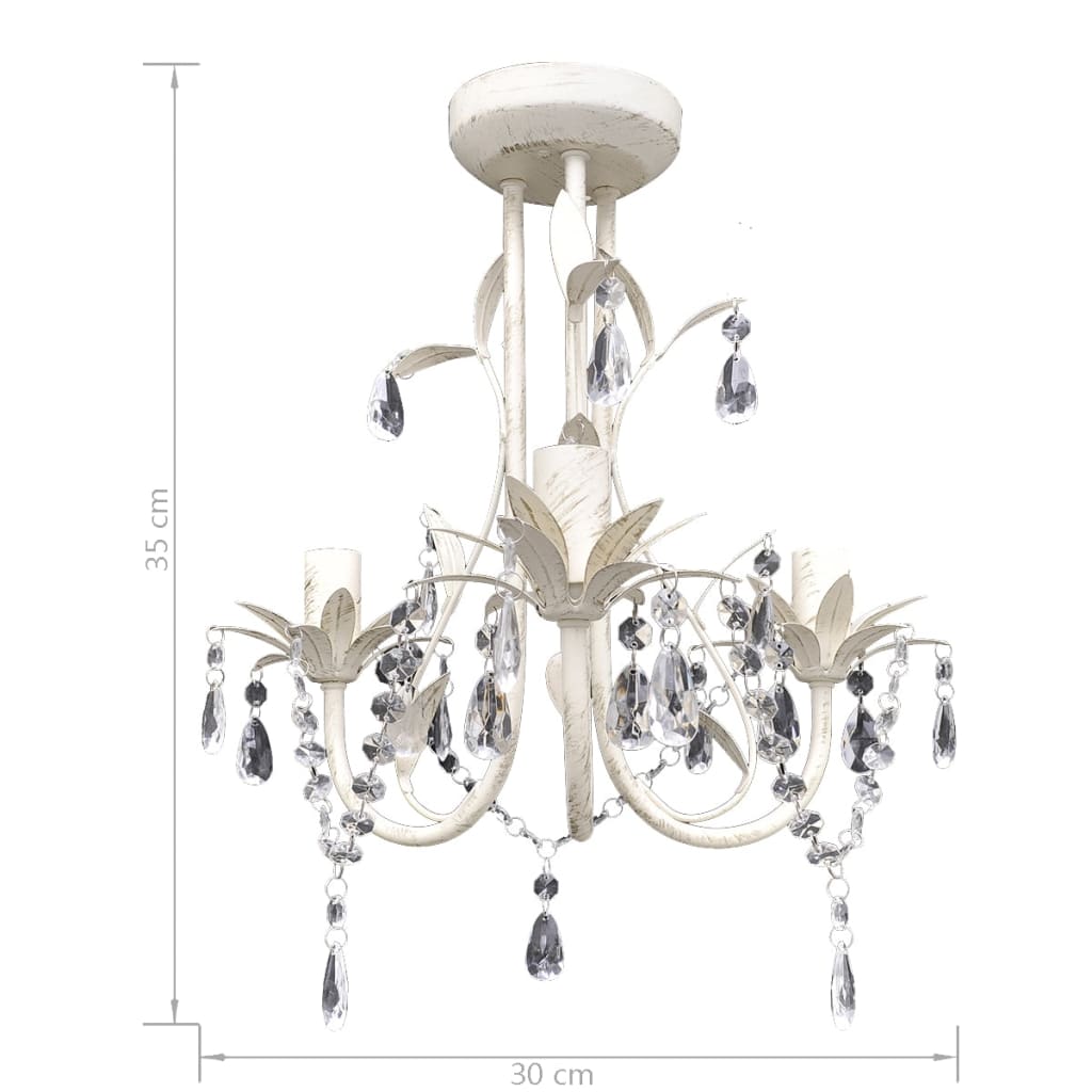 krystallysekroner 4 stk. elegant hvid