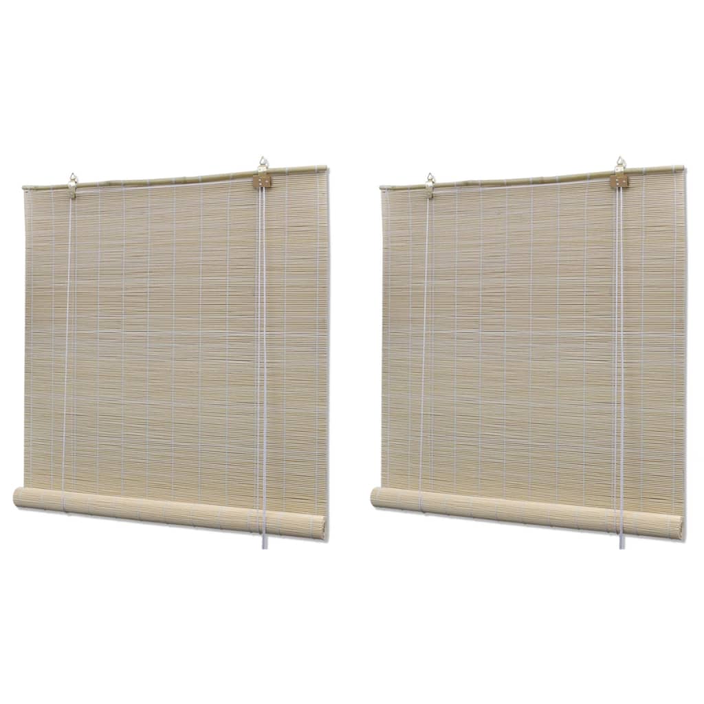 rullegardiner 2 stk. 120x160 cm naturlig bambus