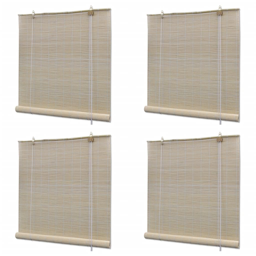 rullegardiner 4 stk. 120x160 cm naturlig bambus