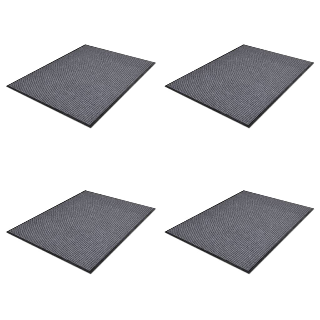 dørmåtter 4 stk. 90 x 60 cm PVC grå