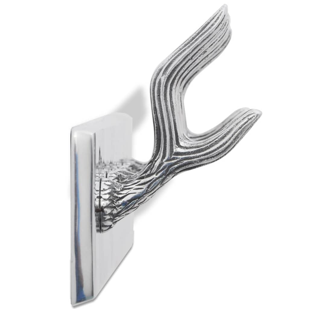 knagerækker 2 stk. aluminium sølvfarvet