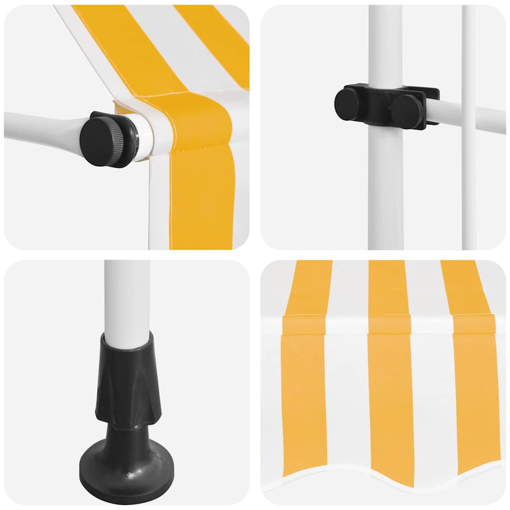 foldemarkise manuel betjening 100 cm striber orange og hvid