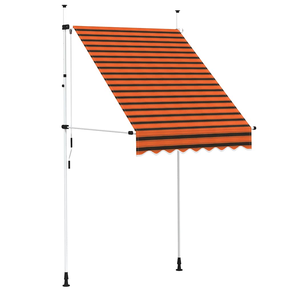 manuel foldemarkise 150 cm orange og brun