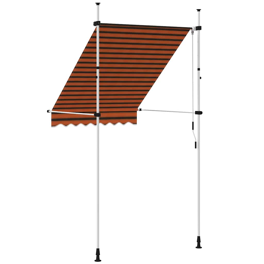 manuel foldemarkise 150 cm orange og brun