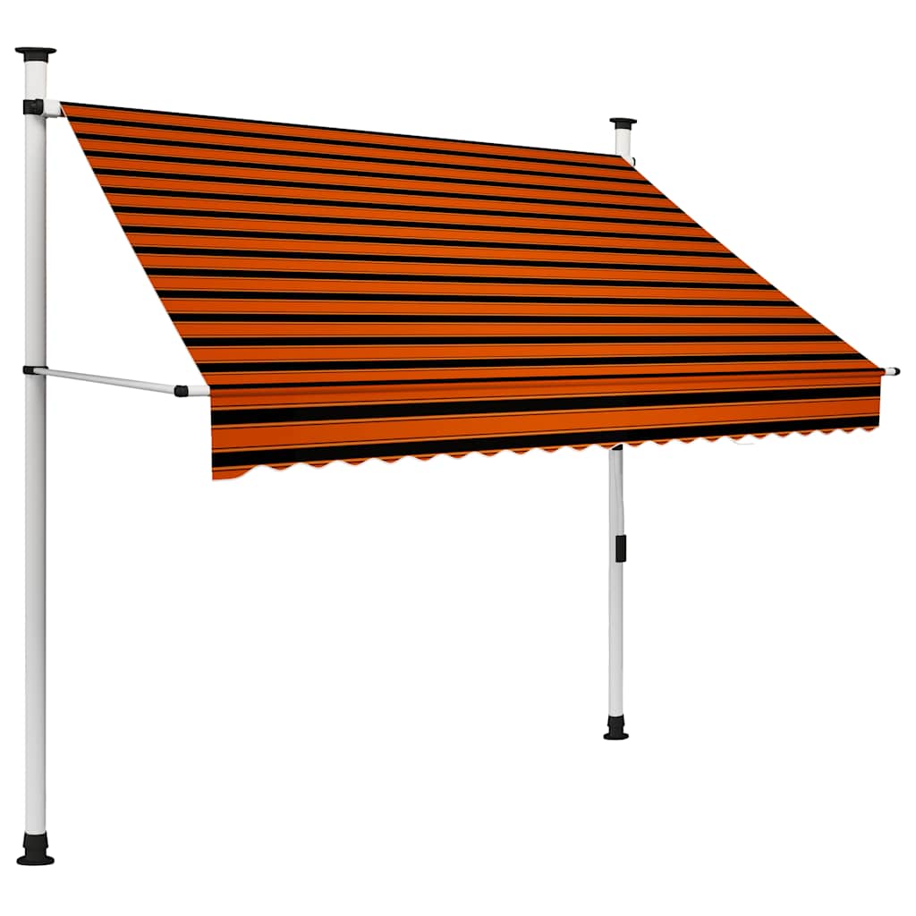manuel foldemarkise 200 cm orange og brun