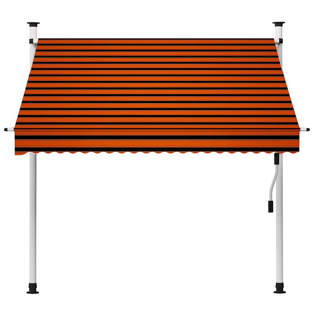 manuel foldemarkise 200 cm orange og brun