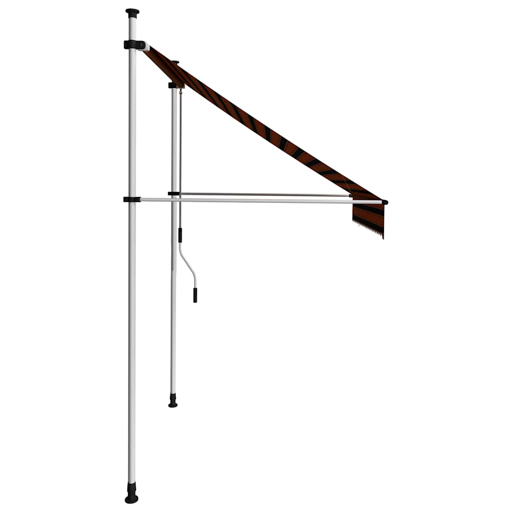 manuel foldemarkise 200 cm orange og brun