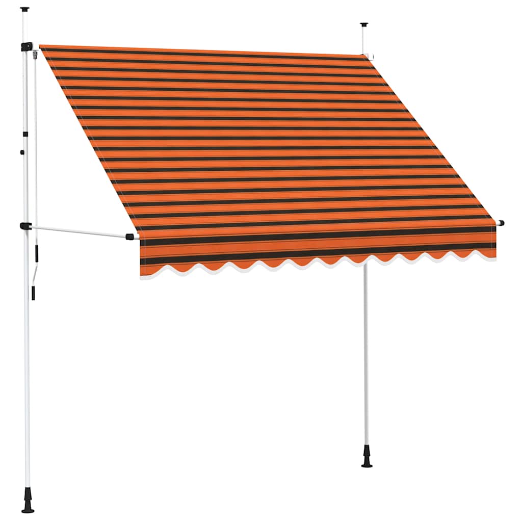 manuel foldemarkise 250 cm orange og brun