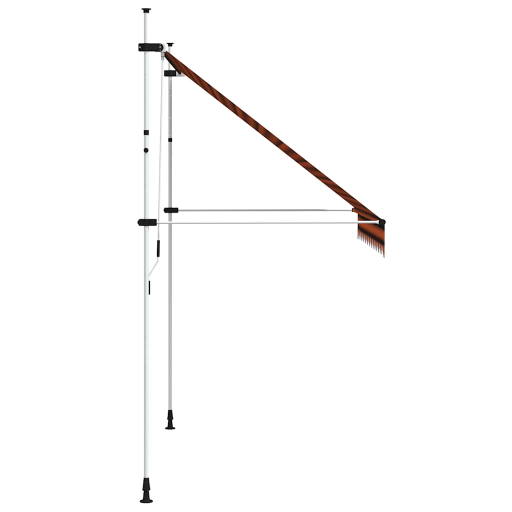manuel foldemarkise 250 cm orange og brun