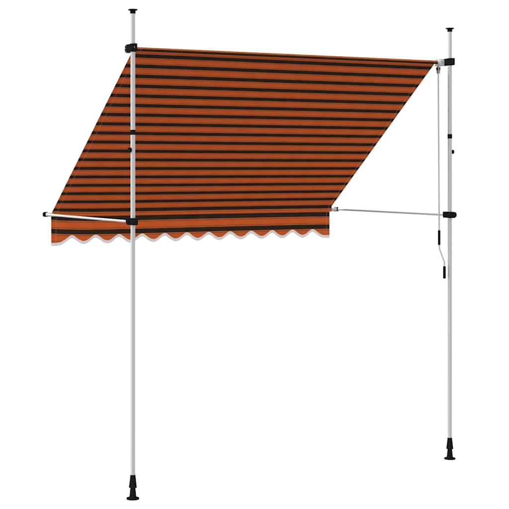 manuel foldemarkise 250 cm orange og brun