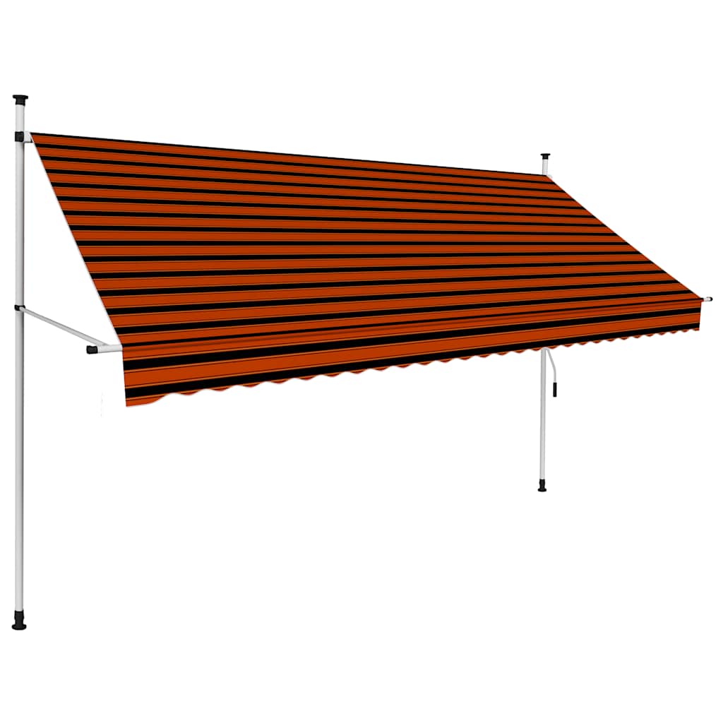 manuel foldemarkise 300 cm orange og brun