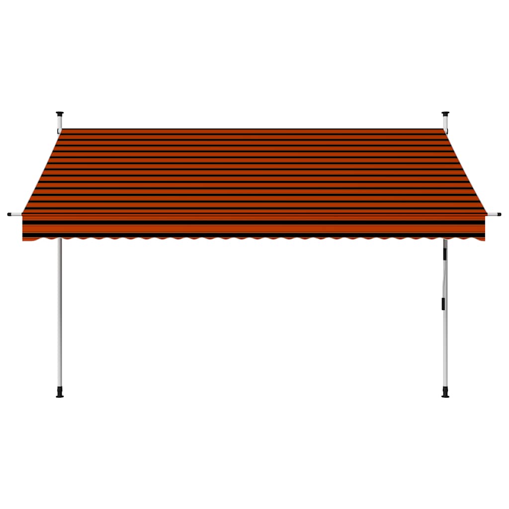 manuel foldemarkise 300 cm orange og brun