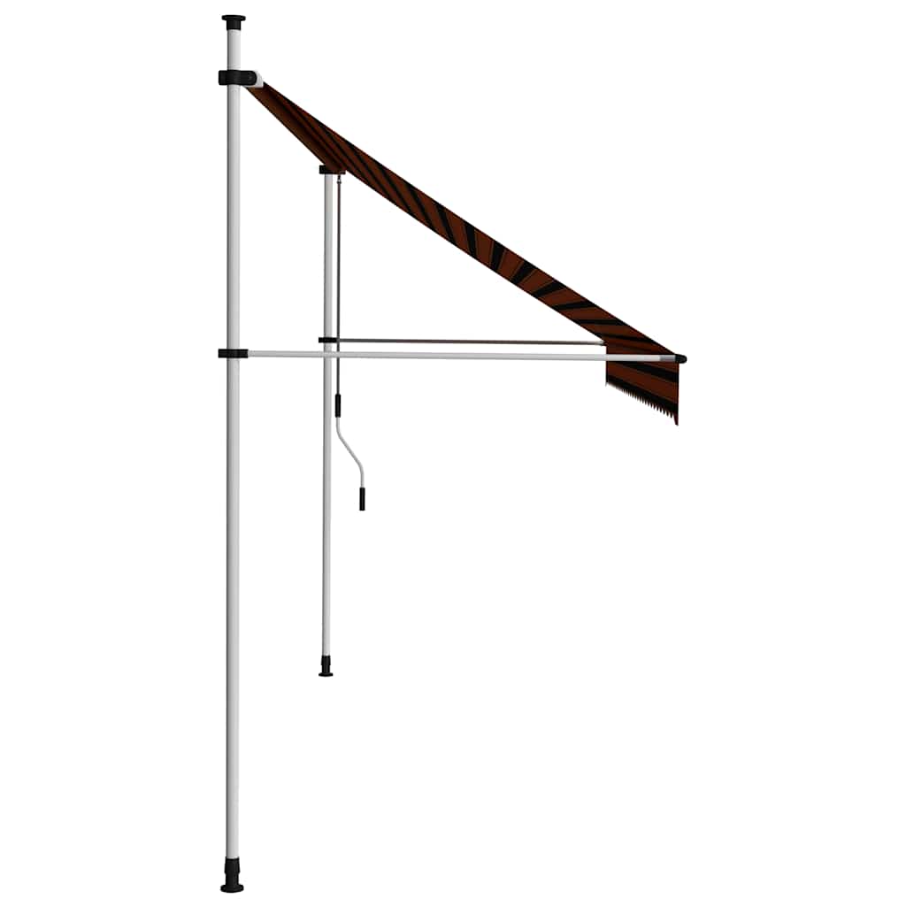manuel foldemarkise 300 cm orange og brun