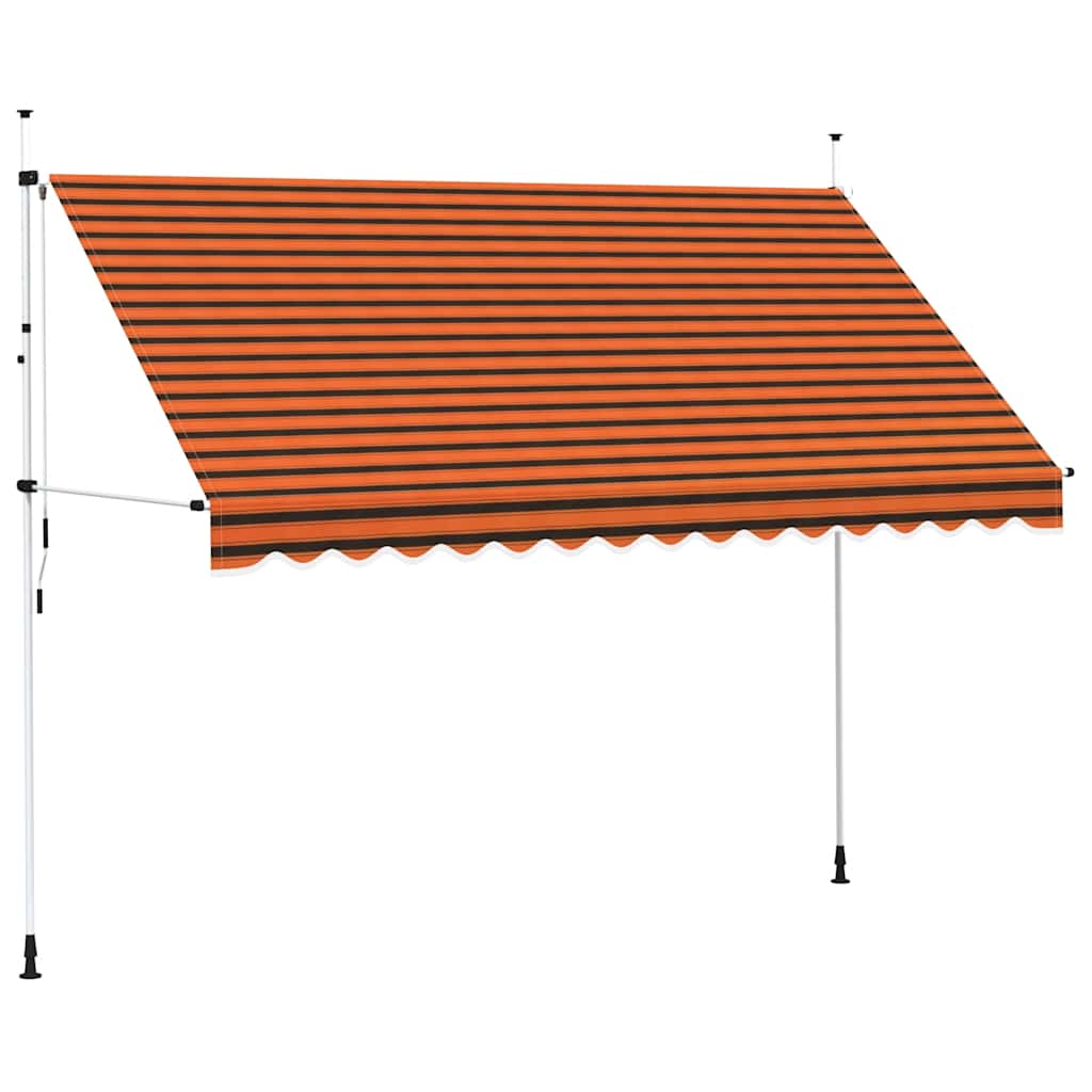 manuel foldemarkise 350 cm orange og brun