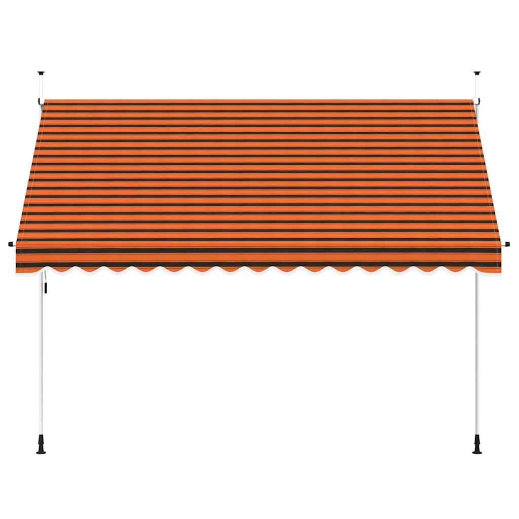 manuel foldemarkise 350 cm orange og brun