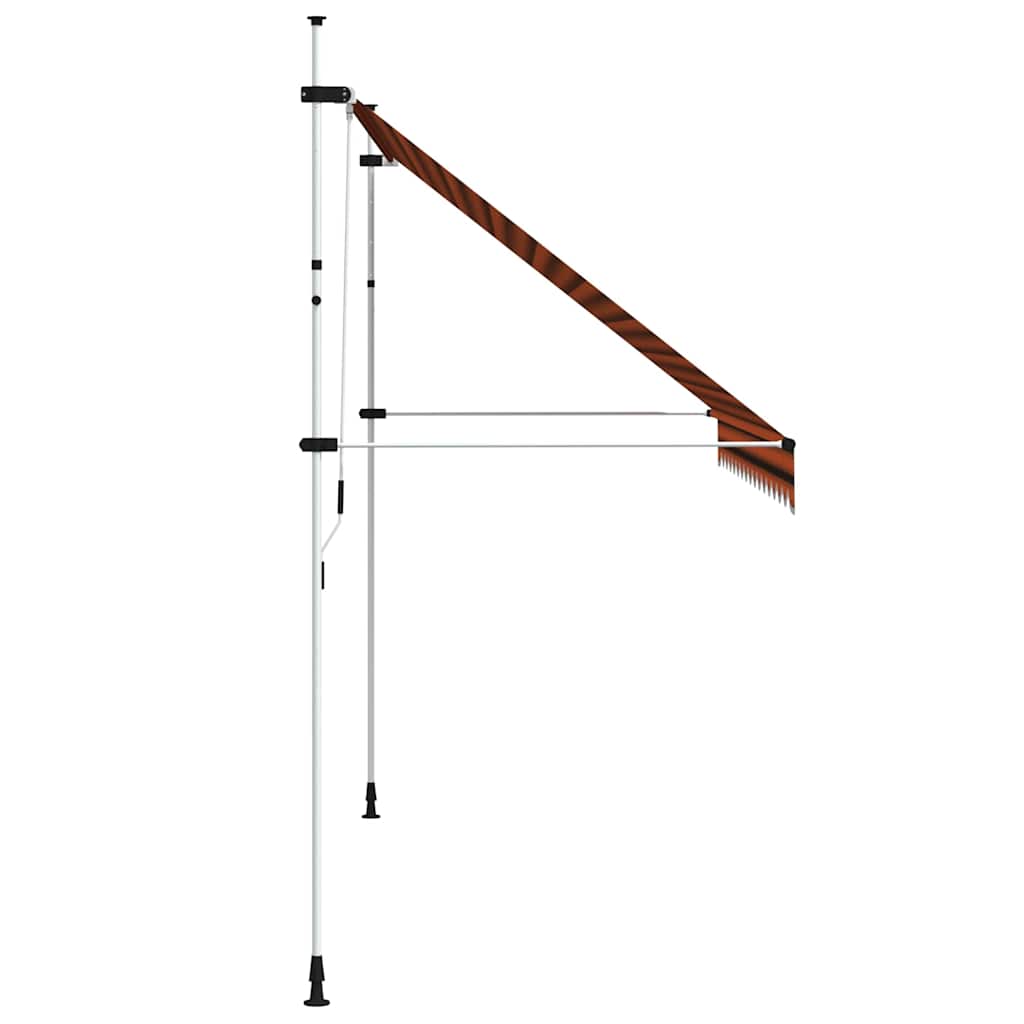 manuel foldemarkise 350 cm orange og brun